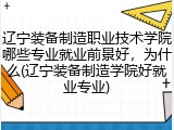 辽宁装备制造职业技术学院哪些专业就业前景好，为什么(辽宁装备制造学院好就业专业)