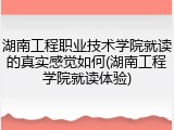 湖南工程职业技术学院就读的真实感觉如何(湖南工程学院就读体验)