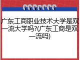 广东工商职业技术大学是双一流大学吗?(广东工商是双一流吗)