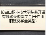 长白山职业技术学院共开设有哪些类型奖学金(长白山职院奖学金类型)