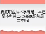 娄底职业技术学院是一本还是本科第二批(娄底职院是二本吗)
