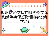 郑州财经学院有哪些奖学金和助学金呢(郑州财经奖助学金)