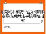 东莞城市学院毕业如何调档案呢(东莞城市学院调档指南)