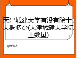 天津城建大学有没有院士，大概多少(天津城建大学院士数量)