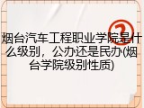 烟台汽车工程职业学院是什么级别，公办还是民办(烟台学院级别性质)