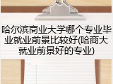 哈尔滨商业大学哪个专业毕业就业前景比较好(哈商大就业前景好的专业)