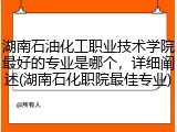 湖南石油化工职业技术学院最好的专业是哪个，详细阐述(湖南石化职院最佳专业)