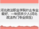 河北政法职业学院什么专业最好，一年招多少人(河北政法热门专业招生)