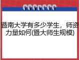 暨南大学有多少学生，师资力量如何(暨大师生规模)