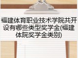 福建体育职业技术学院共开设有哪些类型奖学金(福建体院奖学金类别)