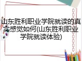 山东胜利职业学院就读的真实感觉如何(山东胜利职业学院就读体验)