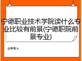 宁德职业技术学院读什么专业比较有前景(宁德职院前景专业)