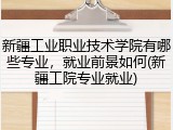 新疆工业职业技术学院有哪些专业，就业前景如何(新疆工院专业就业)
