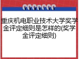 重庆机电职业技术大学奖学金评定细则是怎样的(奖学金评定细则)