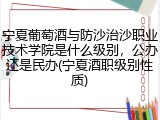 宁夏葡萄酒与防沙治沙职业技术学院是什么级别，公办还是民办(宁夏酒职级别性质)