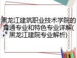 黑龙江建筑职业技术学院的普通专业和特色专业详解(黑龙江建院专业解析)
