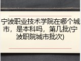 宁波职业技术学院在哪个城市，是本科吗，第几批(宁波职院城市批次)