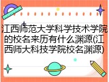 江西师范大学科学技术学院的校名来历有什么渊源(江西师大科技学院校名渊源)