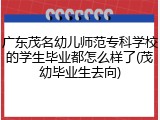 广东茂名幼儿师范专科学校的学生毕业都怎么样了(茂幼毕业生去向)
