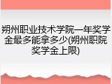 朔州职业技术学院一年奖学金最多能拿多少(朔州职院奖学金上限)