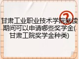 甘肃工业职业技术学院就读期间可以申请哪些奖学金(甘肃工院奖学金种类)