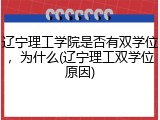 辽宁理工学院是否有双学位，为什么(辽宁理工双学位原因)