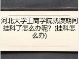 河北大学工商学院就读期间挂科了怎么办呢？(挂科怎么办)