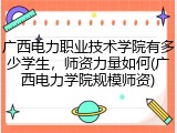广西电力职业技术学院有多少学生，师资力量如何(广西电力学院规模师资)