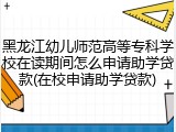 黑龙江幼儿师范高等专科学校在读期间怎么申请助学贷款(在校申请助学贷款)