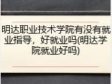 明达职业技术学院有没有就业指导，好就业吗(明达学院就业好吗)