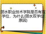 丽水职业技术学院是否有双学位，为什么(丽水双学位原因)