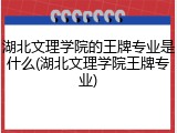 湖北文理学院的王牌专业是什么(湖北文理学院王牌专业)