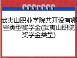 武夷山职业学院共开设有哪些类型奖学金(武夷山职院奖学金类型)