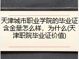 天津城市职业学院的毕业证含金量怎么样，为什么(天津职院毕业证价值)