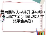 西南民族大学共开设有哪些类型奖学金(西南民族大学奖学金类别)