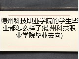 德州科技职业学院的学生毕业都怎么样了(德州科技职业学院毕业去向)