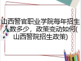 山西警官职业学院每年招生人数多少，政策变动如何(山西警院招生政策)