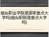 烟台职业学院是国家重点大学吗(烟台职院是重点大学吗)