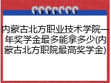 内蒙古北方职业技术学院一年奖学金最多能拿多少(内蒙古北方职院最高奖学金)