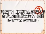 鹤壁汽车工程职业学院奖学金评定细则是怎样的(鹤职院奖学金评定规则)