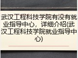 武汉工程科技学院有没有就业指导中心，详细介绍(武汉工程科技学院就业指导中心)
