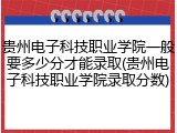 贵州电子科技职业学院一般要多少分才能录取(贵州电子科技职业学院录取分数)