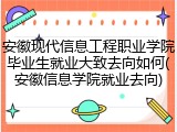 安徽现代信息工程职业学院毕业生就业大致去向如何(安徽信息学院就业去向)