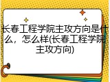 长春工程学院主攻方向是什么，怎么样(长春工程学院主攻方向)