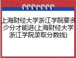 上海财经大学浙江学院要多少分才能进(上海财经大学浙江学院录取分数线)