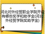 河北对外经贸职业学院开设有哪些奖学和助学金(河北外经贸学院奖助学金)