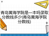 青岛黄海学院是一本吗录取分数线多少(青岛黄海学院分数线)