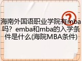海南外国语职业学院有mba吗？emba和mba的入学条件是什么(海院MBA条件)