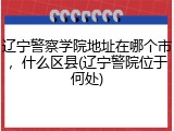 辽宁警察学院地址在哪个市，什么区县(辽宁警院位于何处)
