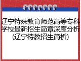 辽宁特殊教育师范高等专科学校最新招生简章深度分析(辽宁特教招生简析)